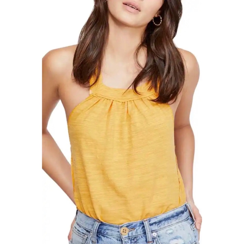 Free People Yellow Tank Top